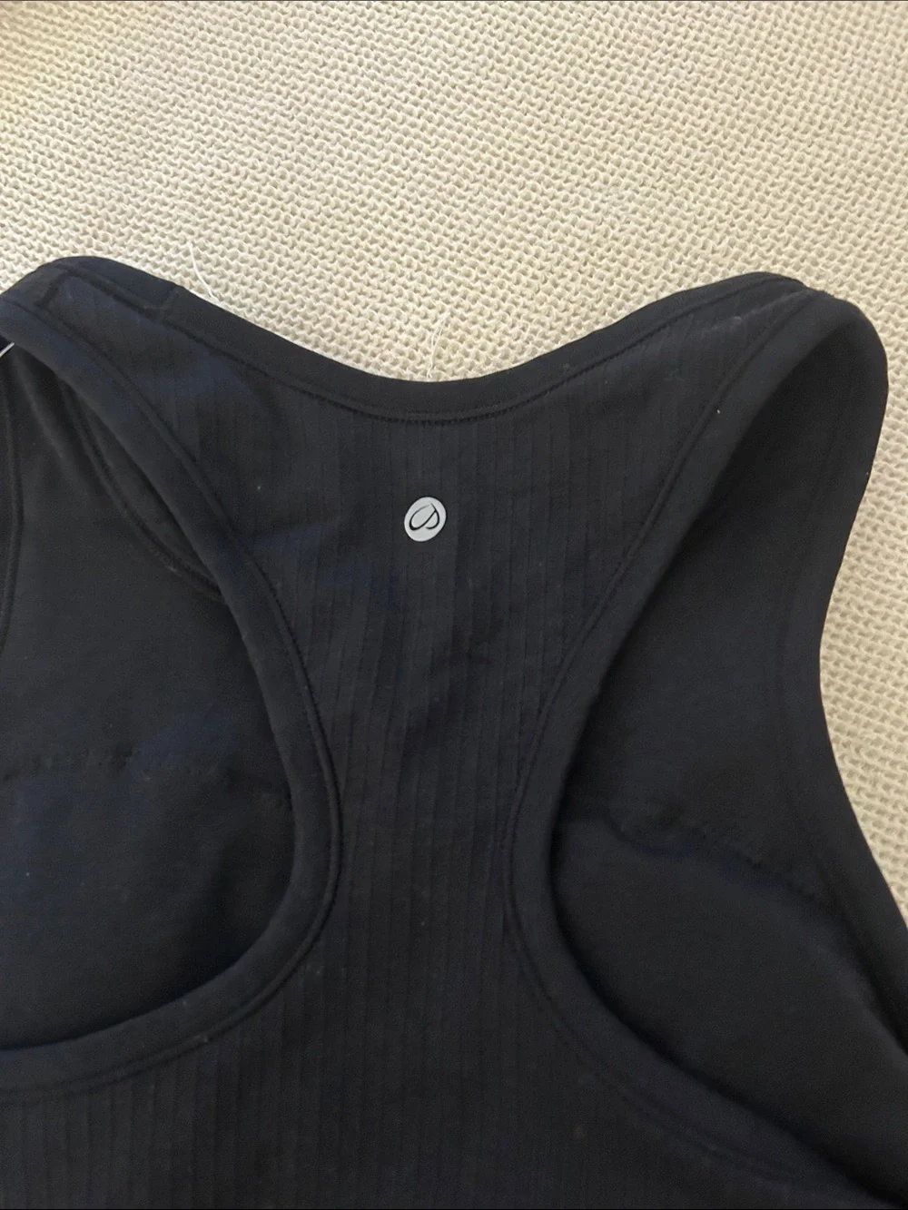 CRZ YOGA Seamless Ribbed High Neck Crop Tank Tops Sports Bra, Black, Small, NWT - Picture 6 of 8